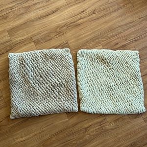 Set of 2 Anthropologie Kantha-Stitched Washed Velvet Pillow Cover, grey